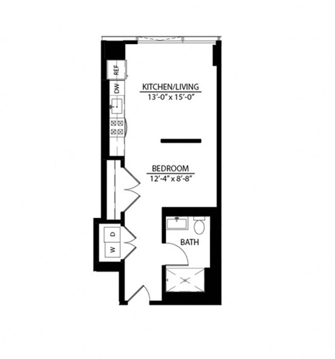? floor plan of a 1 bedroom floor plan